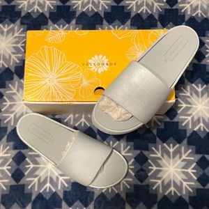 Yellow Box Torrey Sandals Light Blue Shimmer Size 10